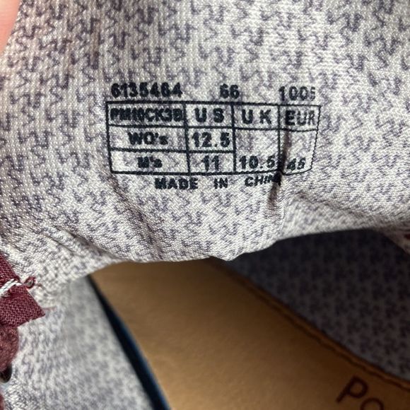 Mens P.F. Flyers (Posturized Foundation)Burgundy low top rigid wedge size 11 - Picture 15 of 16